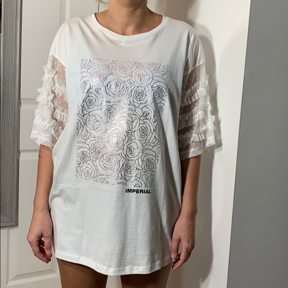 Over-sized white T-shirt